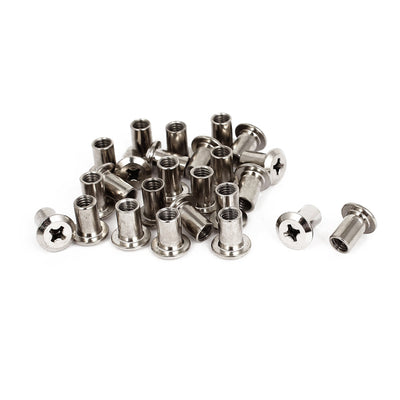 Harfington 25 Pcs M6 Rivet Phillips Socket Head Cap Screw Barrel Nuts Furniture Hardware