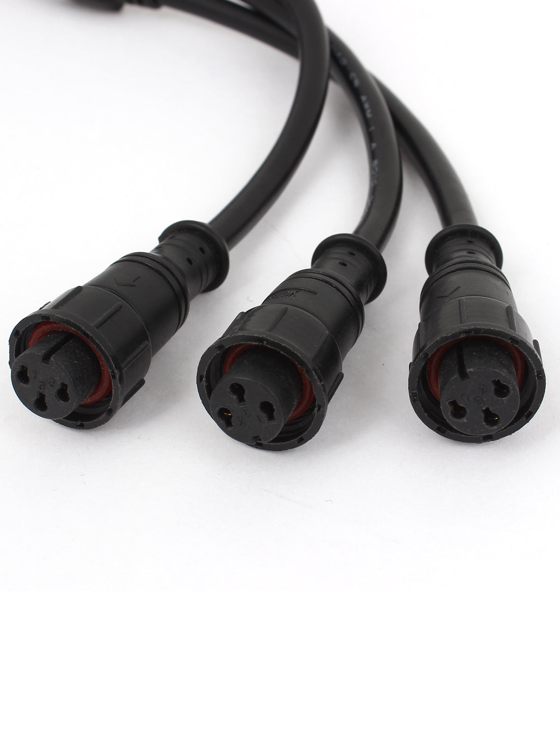 Harfington 15mm Nut Male to 3 Female Plug Waterproof LED Connector Cable 41cm Long