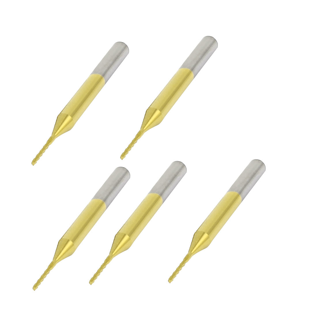 Harfington 5pcs TiN Coated Carbide End Milling Cutter CNC PCB Micro Drill Bits 0.8mmx5.5mm