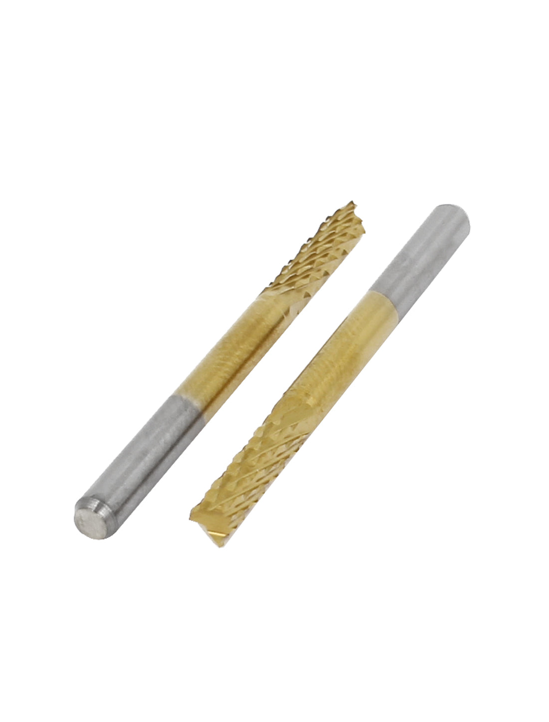 Harfington 5pcs 1/8'' Shank Corn Teeth TiN Coated End Mill Cutter CNC PCB Drill Bits 3x12mm