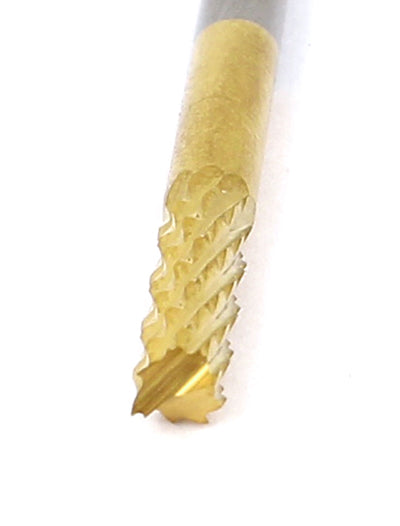 Harfington 5pcs Titanium Coated Carbide CNC PCB Micro Drill Router Bits 3.175x3.175x12mm