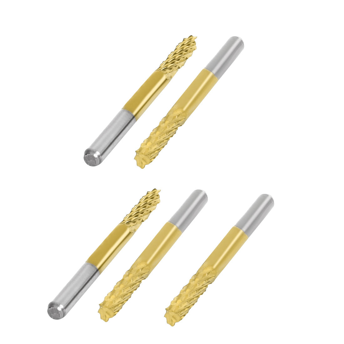 Harfington 5pcs Titanium Coated Carbide CNC PCB Micro Drill Router Bits 3.175x3.175x12mm