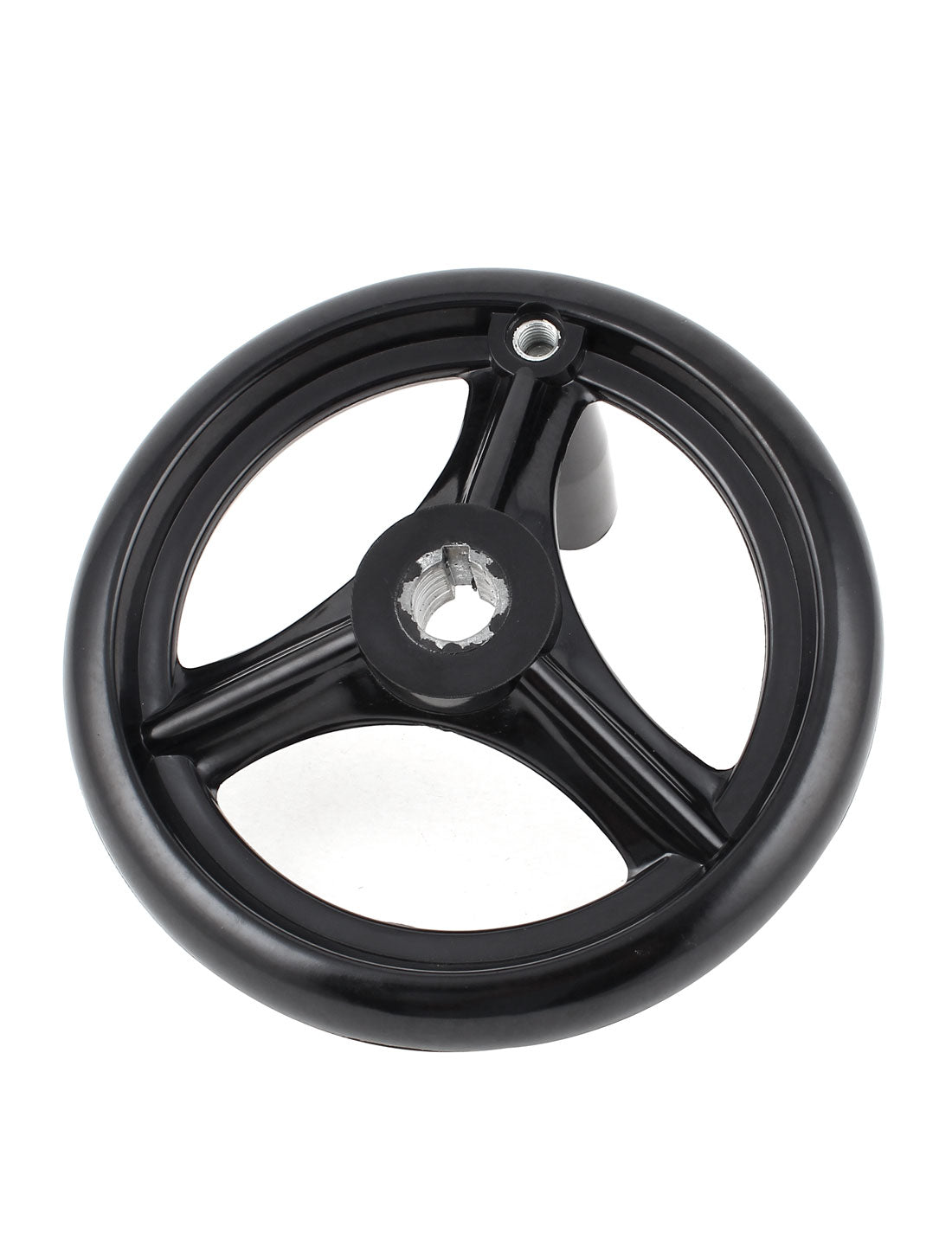 Harfington 16mm x 160mm Black Bakelite 3 Spoked Handwheel Hand Wheel w M8 Removable Handle