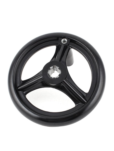 Harfington 16mm x 160mm Black Bakelite 3 Spoked Handwheel Hand Wheel w M8 Removable Handle