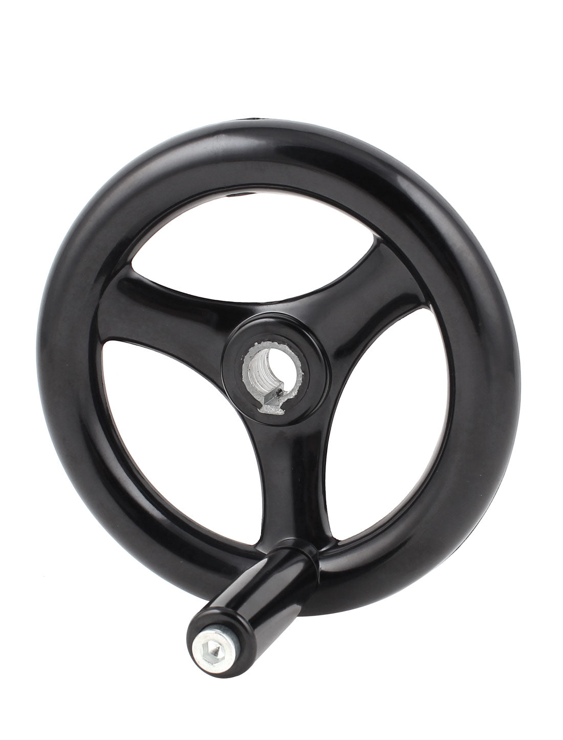 Harfington 16mm x 160mm Black Bakelite 3 Spoked Handwheel Hand Wheel w M8 Removable Handle