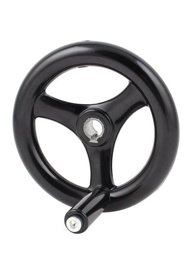 Harfington 16mm x 160mm Black Bakelite 3 Spoked Handwheel Hand Wheel w M8 Removable Handle
