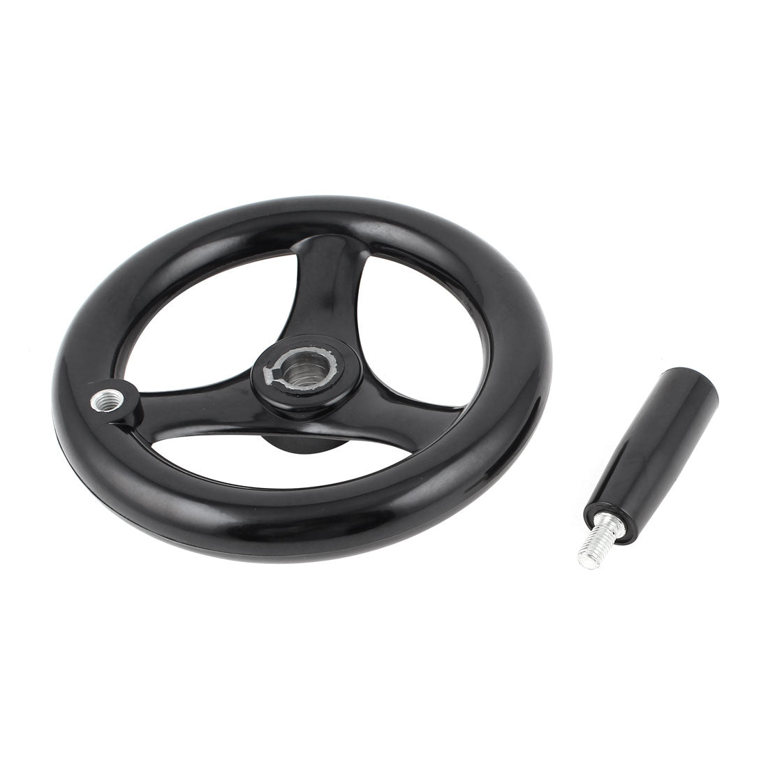 Harfington 16mm x 160mm Black Bakelite 3 Spoked Handwheel Hand Wheel w M8 Removable Handle