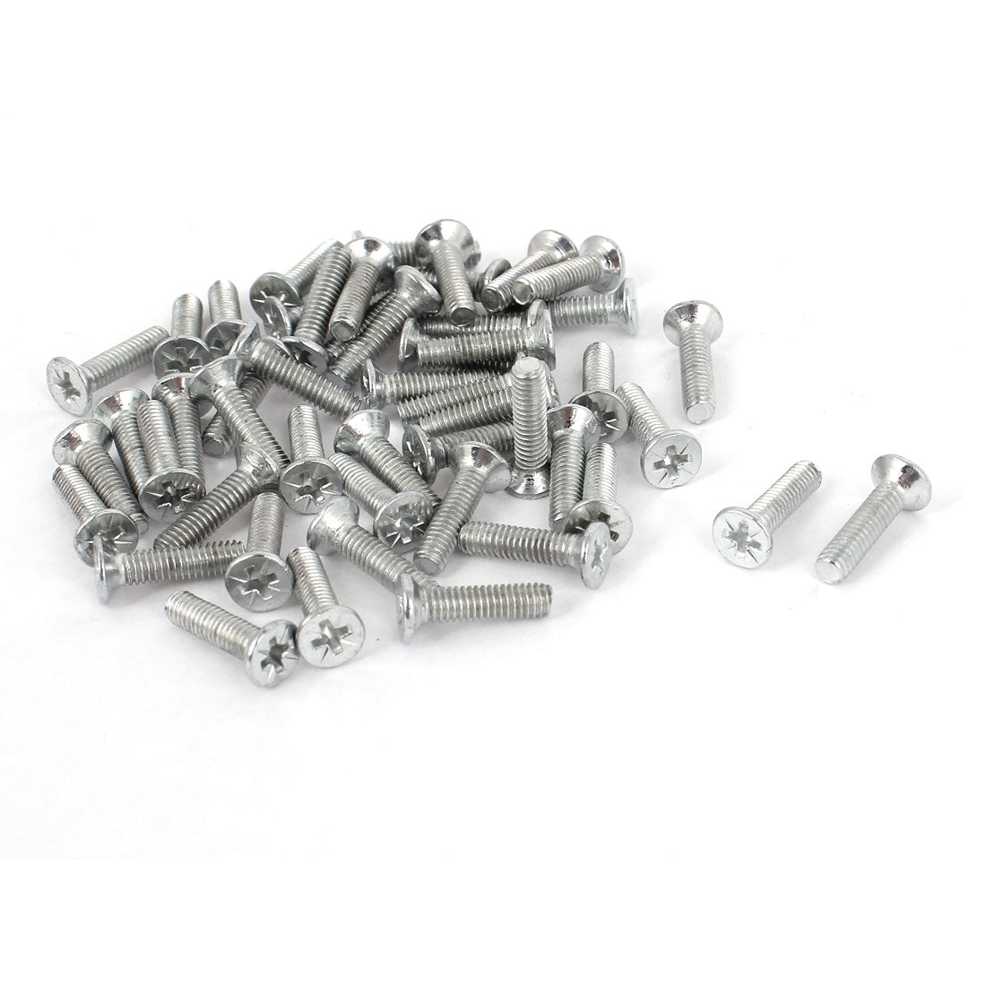 Harfington M4 x 13mm Thread Metal Pozi Posi Countersunk Screws Bolts Fasteners 50pcs