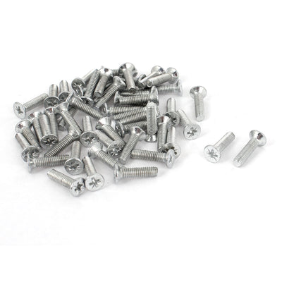 Harfington M4 x 13mm Thread Metal Pozi Posi Countersunk Screws Bolts Fasteners 50pcs