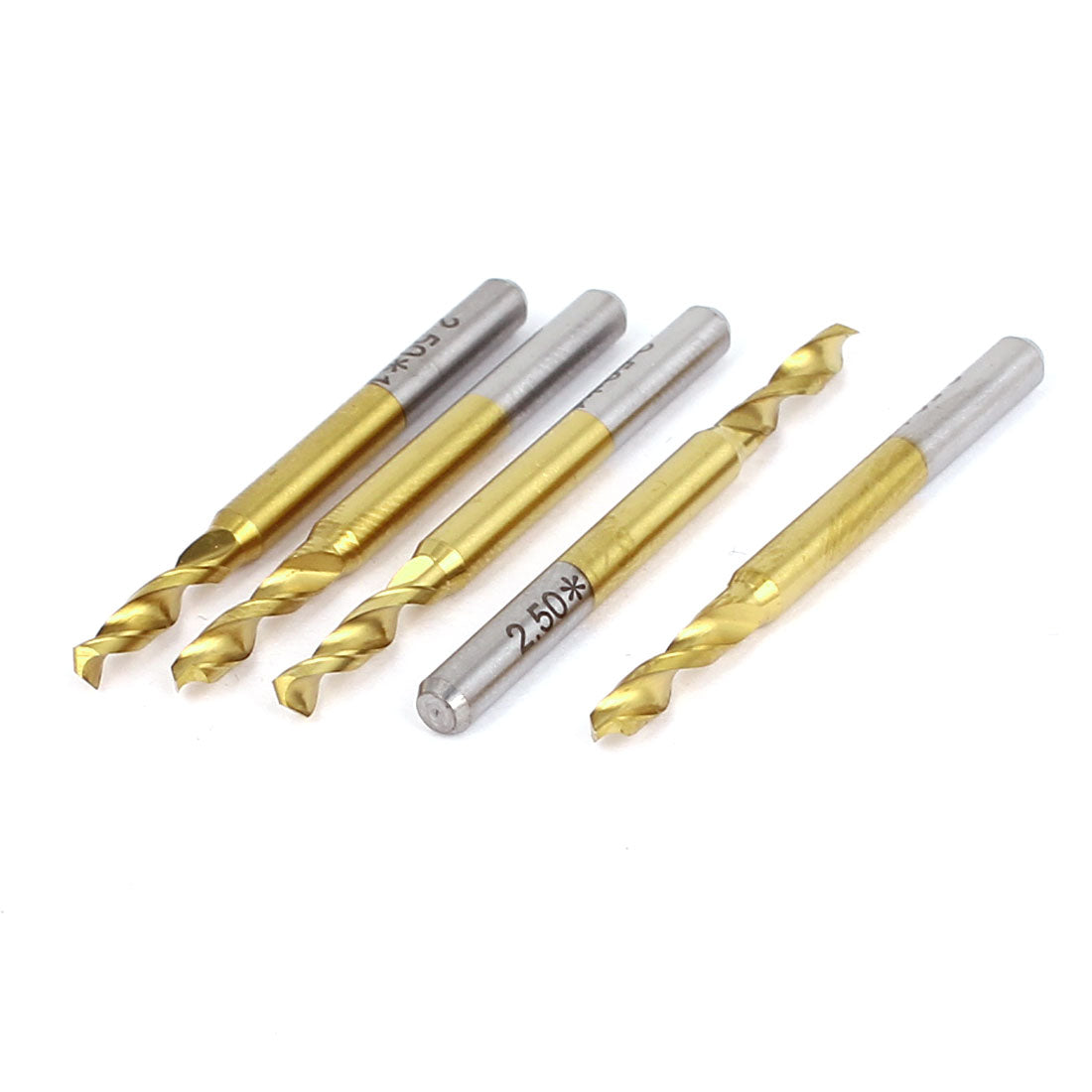 Harfington 2.5mm Tip 1/8" Shank TiN-Coated Carbide 2-Flute Micro CNC PCB Drill Bits 5pcs