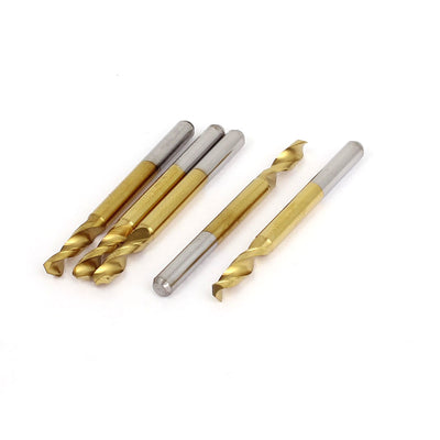 Harfington 3.0mm Tip 1/8" Shank TiN-Coated Carbide 2-Flute Micro CNC PCB Drill Bits 5pcs