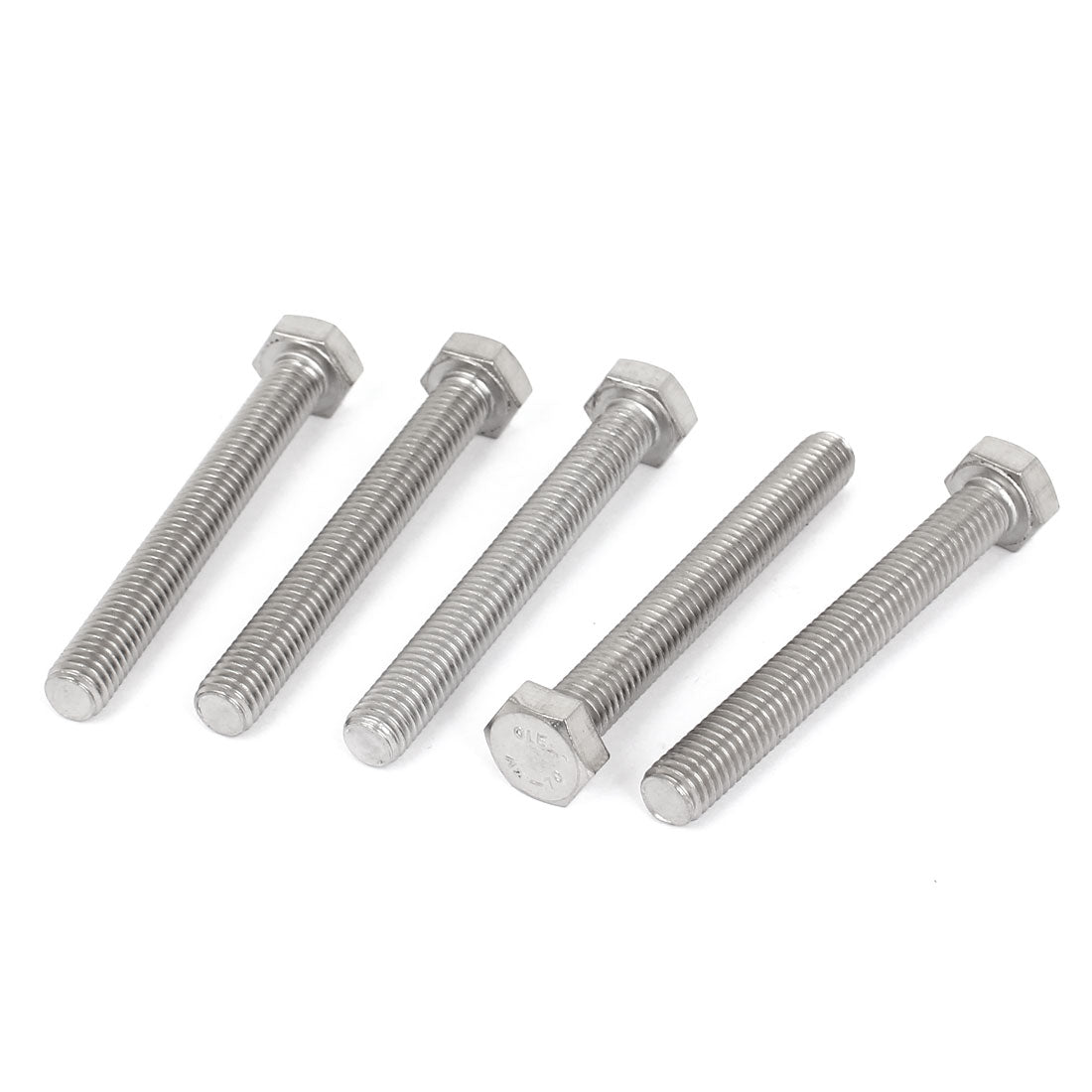Harfington M8 x 65mm Metric A2 Stainless Steel Fully Threaded Hex Hexagon Head Screw Bolt 5 Pcs