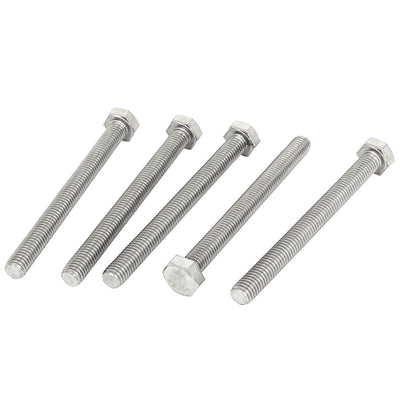Harfington M8 x 85mm Metric A2 Stainless Steel Fully Threaded Hex Hexagon Head Screw Bolt 5 Pcs