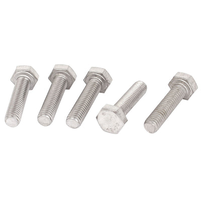 Harfington M6 x 25mm Metric A2 Stainless Steel Fully Threaded Hex Hexagon Head Screw Bolt 5 Pcs