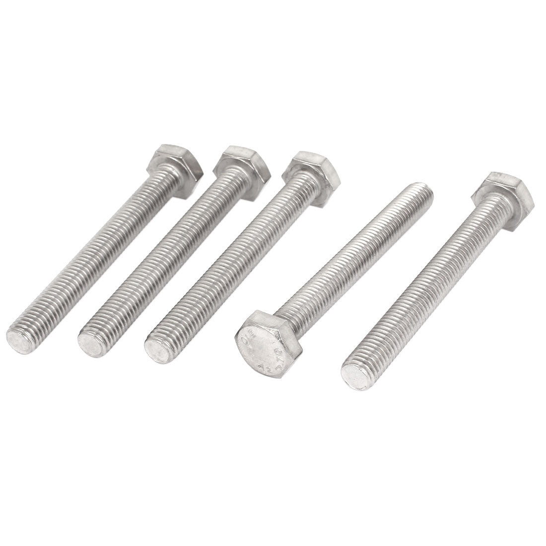 Harfington M10 x 85mm Metric A2 Stainless Steel Fully Threaded Hex Hexagon Head Screw Bolt 5 Pcs