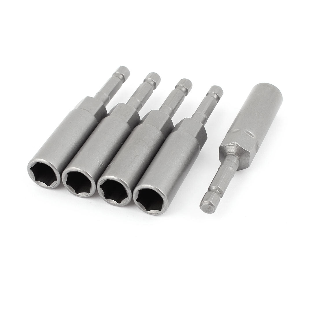 Harfington 5 Pcs 10mm Hex Socket Screw Driver Bits Tool Gray 80mm Long