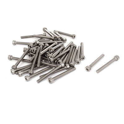 Harfington M4x35mm Hex Socket Cap Head Key Stainless Steel Screws Bolts 50 Pcs