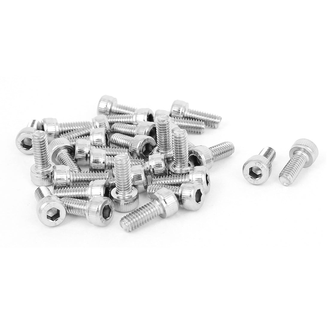Harfington 7mm Diameter M4x10mm Stainless Steel Knurl Socket Head Cap Key Machine Screws 30 Pcs