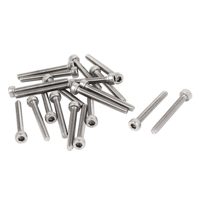 Harfington M3x25mm 0.5mm Pitch Stainless Steel Bolts Socket Cap Head Hex Key Screws 20pcs