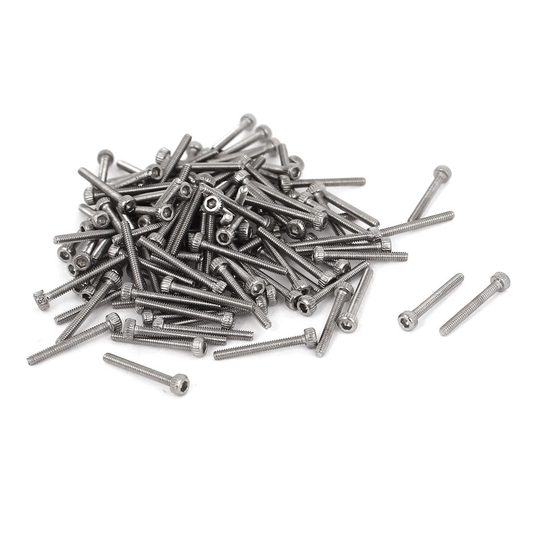Harfington 100pcs M1.4x12mm Stainless Steel Hex Socket Head Cap Screws Bolts 0.3mm Pitch