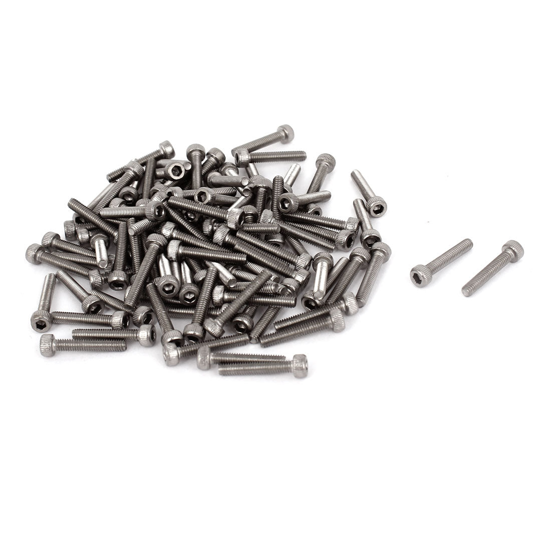Harfington 100pcs M2.5x14mm Stainless Steel Hex Socket Head Cap Machine Screws 0.45mm Pitch