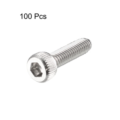 Harfington M2.5x10mm 0.45mm Pitch Stainless Steel Bolts Hex Socket Cap Head Screws 100pcs