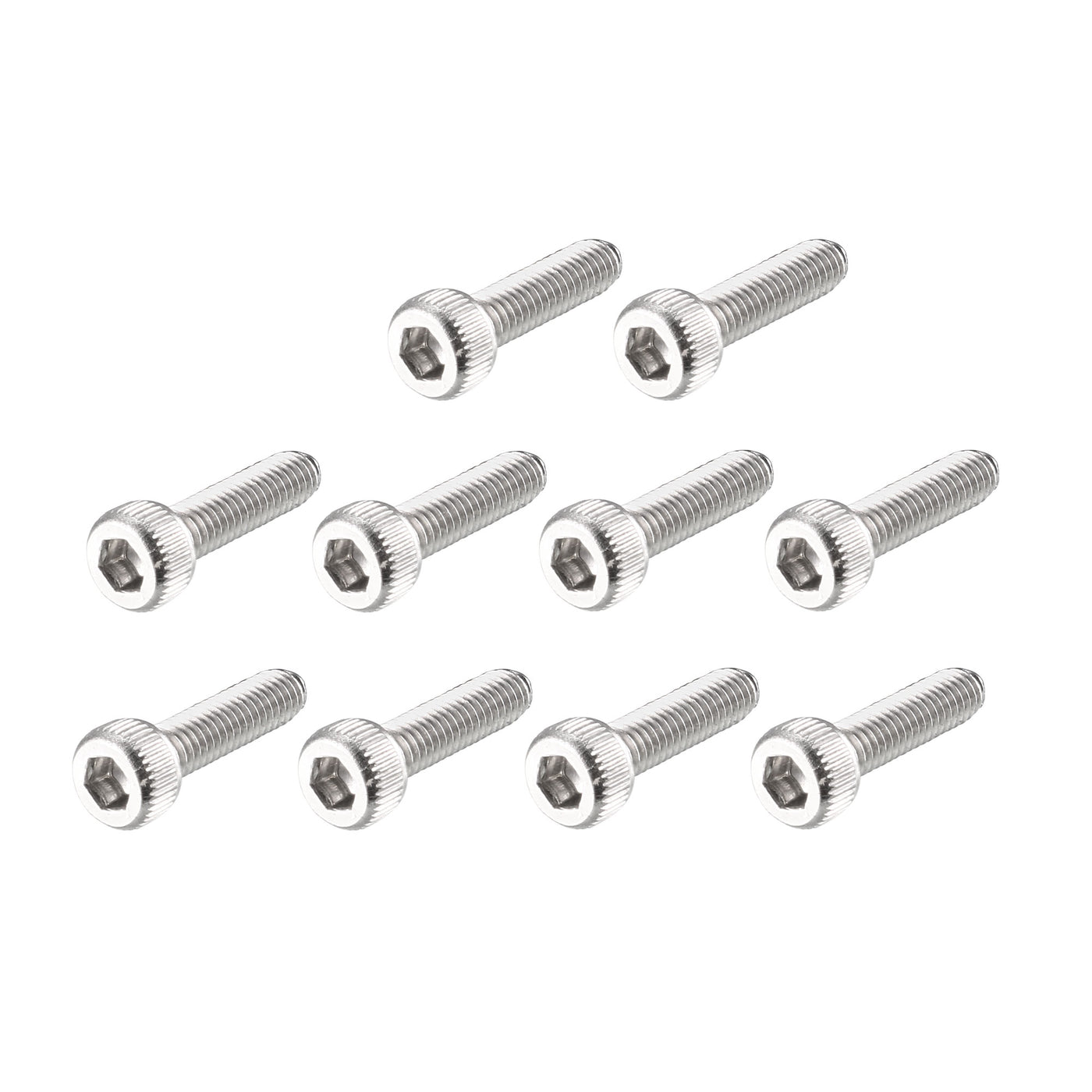 Harfington M2.5x10mm 0.45mm Pitch Stainless Steel Bolts Hex Socket Cap Head Screws 100pcs