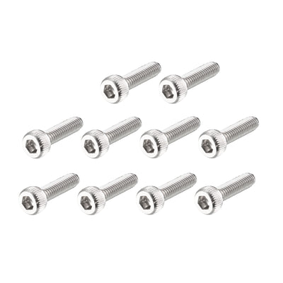 Harfington M2.5x10mm 0.45mm Pitch Stainless Steel Bolts Hex Socket Cap Head Screws 100pcs
