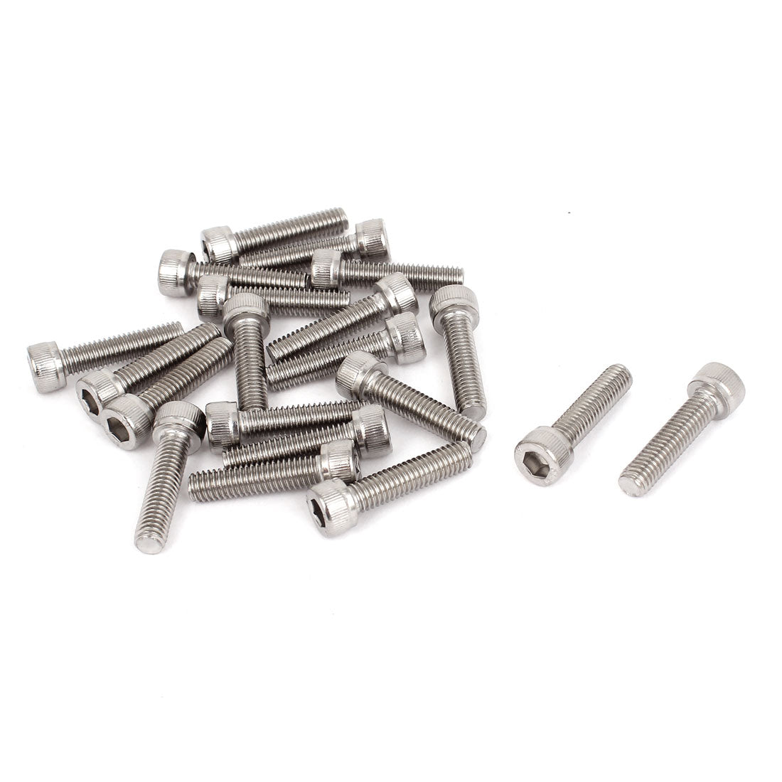 Harfington M6x25mm Stainless Steel Hex Socket Cap Screws Head Key Bolts 20 Pcs
