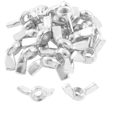 Harfington M6 6mm Thread Metal Wingnut Butterfly Wing Nuts 24pcs
