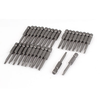 Harfington 30pcs 1/4" Hex Shank 3mm x 50mm Triangle Head Screwdriver Bits Gray