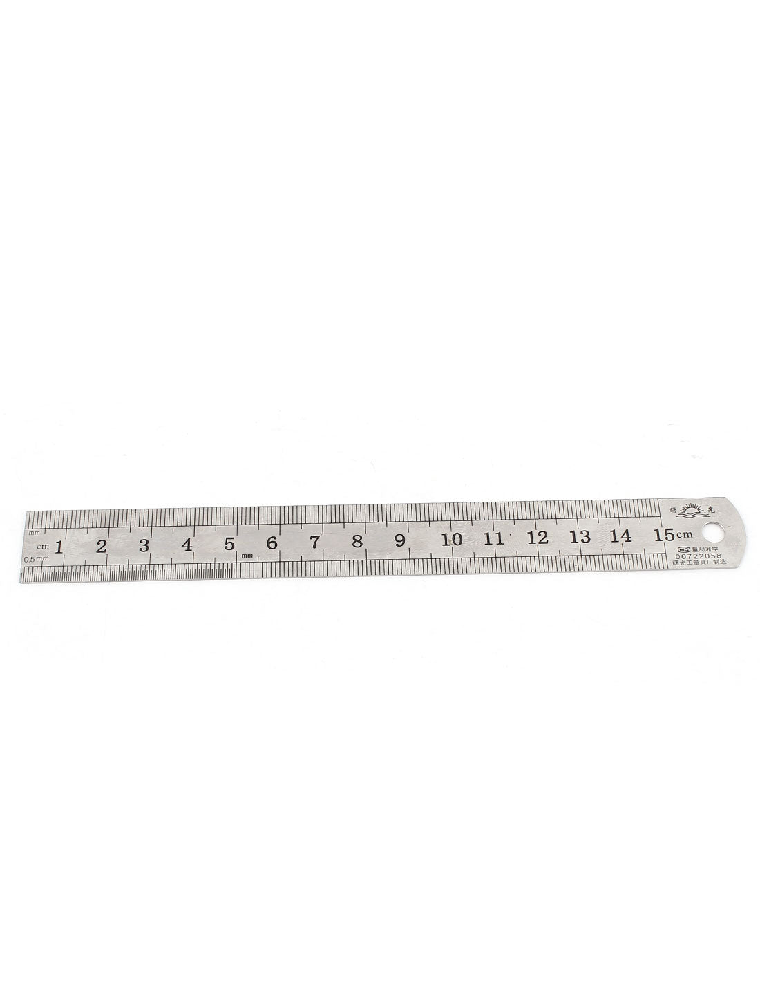 Harfington 15cm 6" Double Side Silver Tone Metal Metric Measuring Tool Straight Ruler