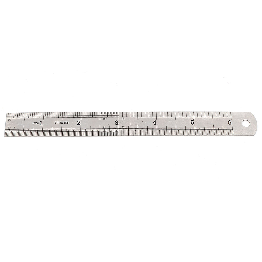 Harfington 15cm 6" Double Side Silver Tone Metal Metric Measuring Tool Straight Ruler