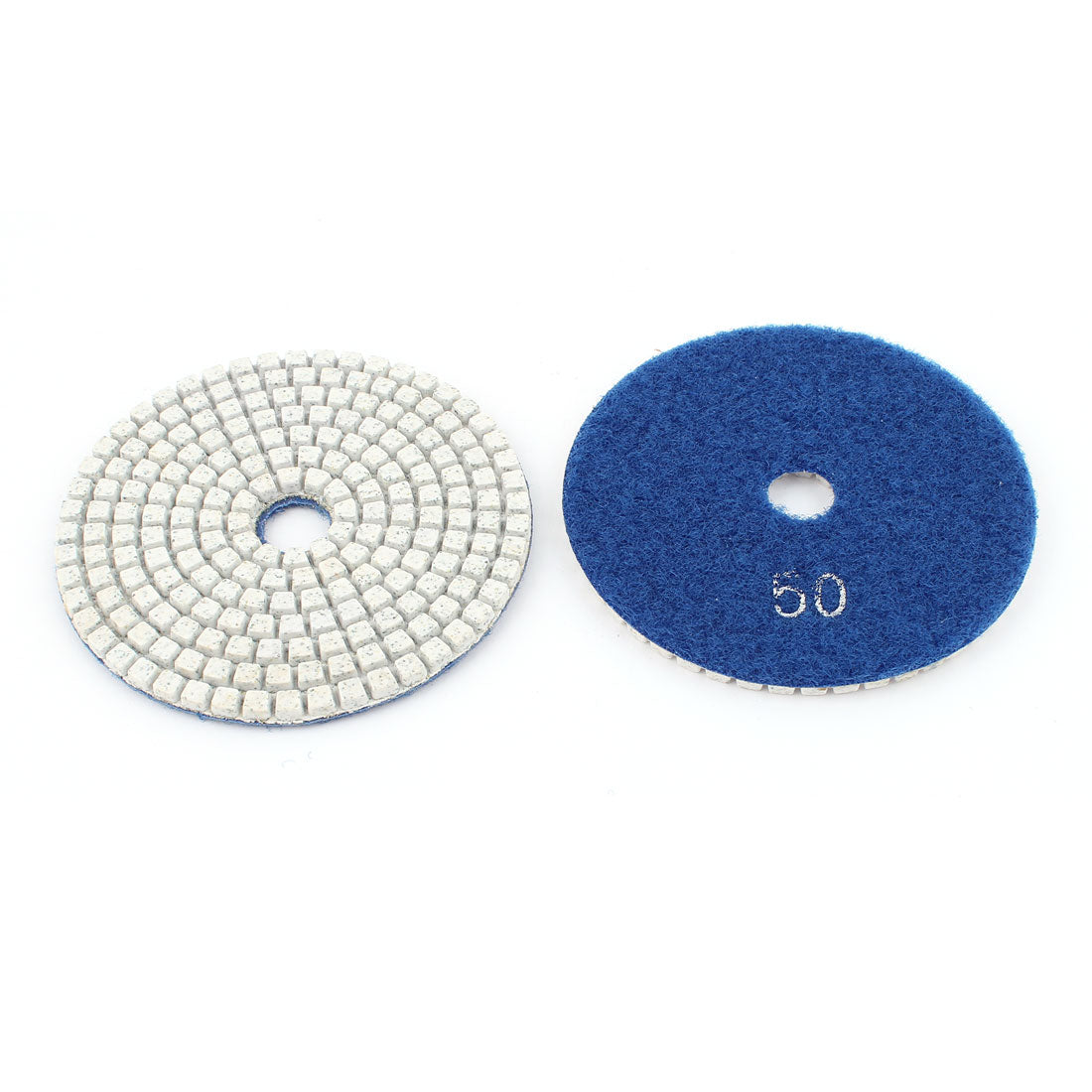 Harfington 2pcs 4" 100mm Grits 50 Diamond Polishing Pads Blue for Wet Dry Granite Concrete Marble Glass Stone Sanding