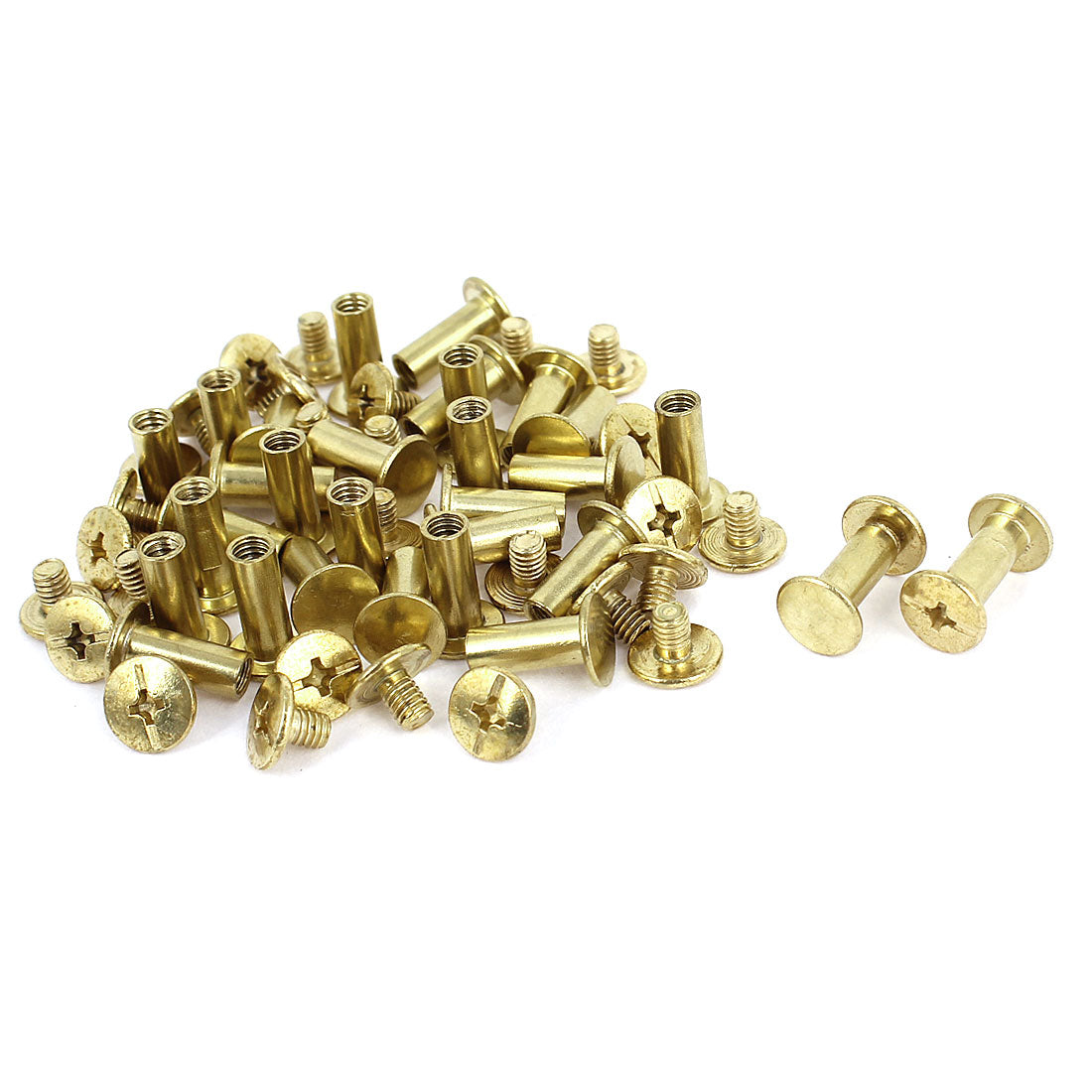 Harfington Brass Plated 5x12mm Binding Chicago Screw Post 30pcs for Albums Scrapbook