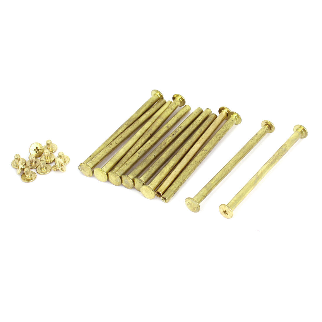 Harfington Brass Plated 5x80mm Binding Chicago Screw Post 12pcs for Leather Scrapbook