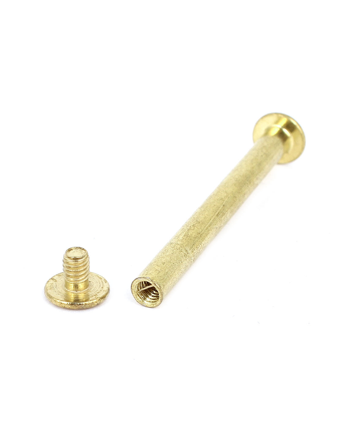 Harfington Brass Plated 5x50mm Binding Chicago Screw Post 10pcs for Leather Scrapbook