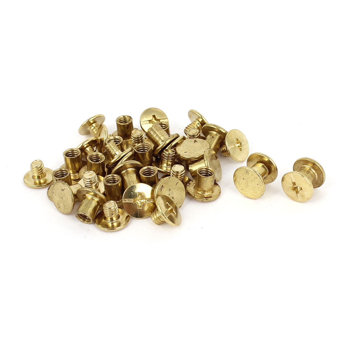 Harfington Brass Plated 5x6mm Binding Chicago Screw Post 20pcs for Album Leather Purse