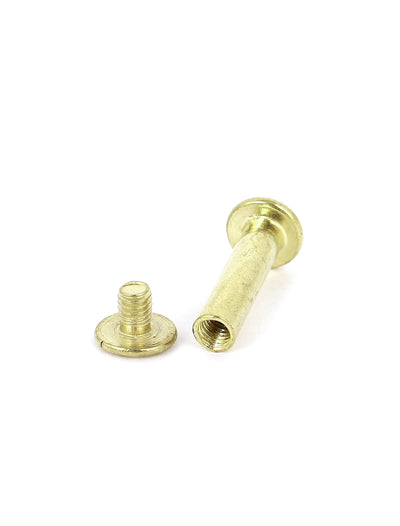 Harfington Brass Plated 5x20mm Binding Chicago Screw Post 20pcs for Leather Scrapbook