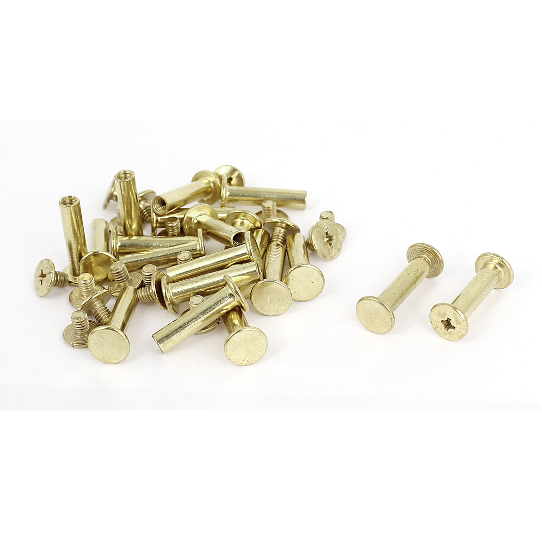 Harfington Brass Plated 5x20mm Binding Chicago Screw Post 20pcs for Leather Scrapbook
