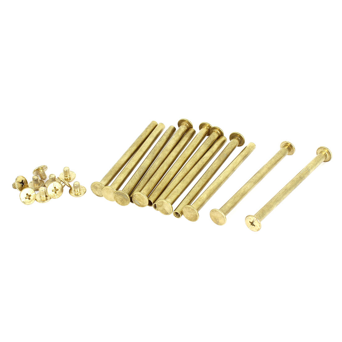 Harfington Brass Plated 5x70mm Binding Chicago Screw Post 12pcs for Leather Scrapbook