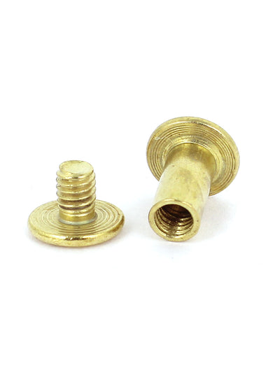 Harfington Brass Plated 5x10mm Binding Chicago Screw Post 30pcs for Album Leather