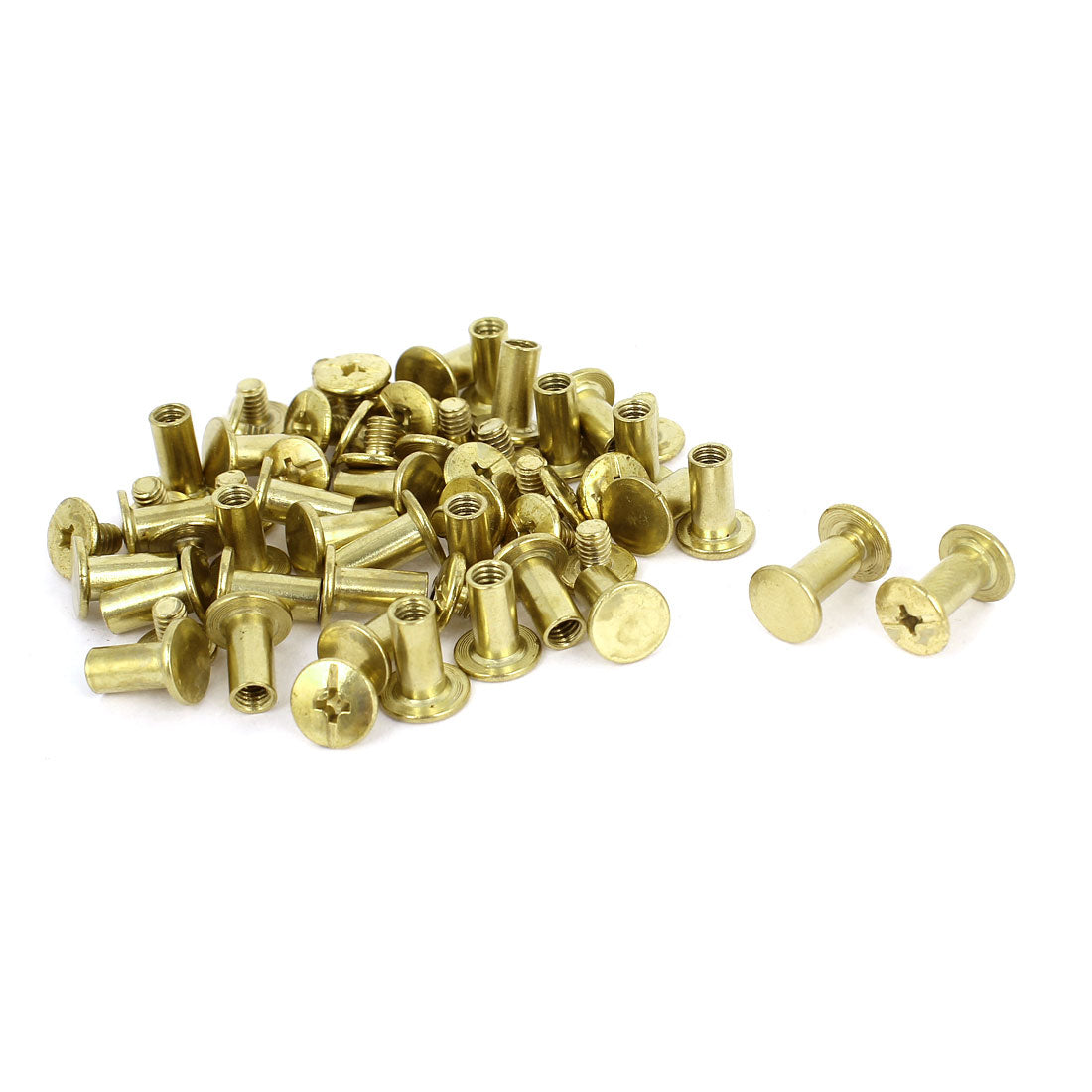 Harfington Brass Plated 5x10mm Binding Chicago Screw Post 30pcs for Album Leather