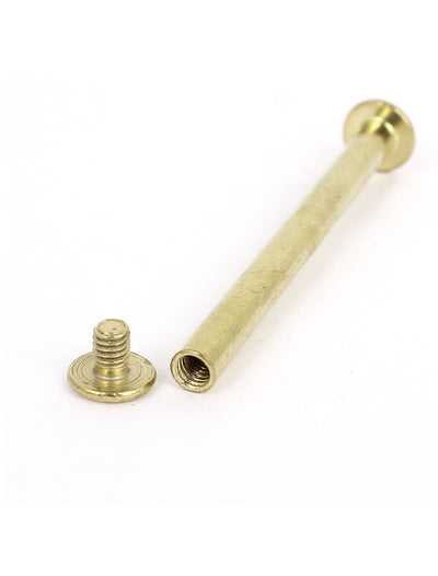 Harfington Brass Plated 5x60mm Binding Chicago Screw Post 10pcs for Leather Scrapbook
