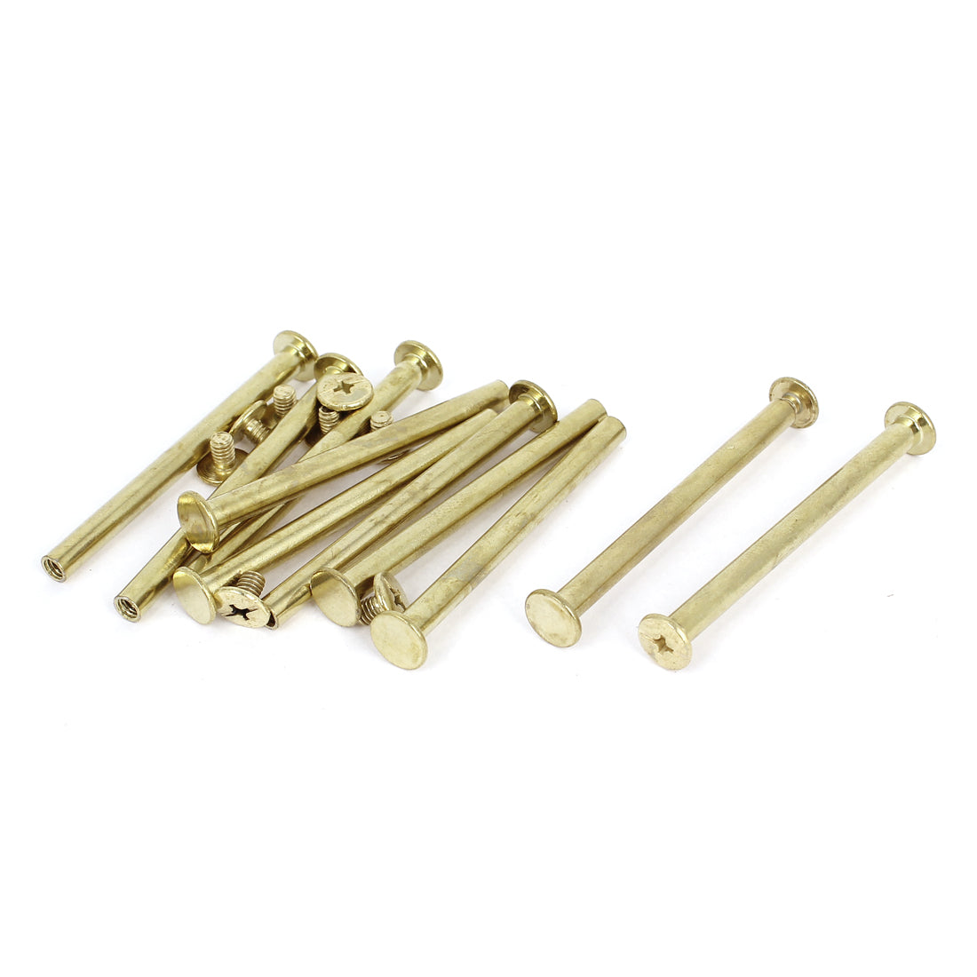 Harfington Brass Plated 5x60mm Binding Chicago Screw Post 10pcs for Leather Scrapbook