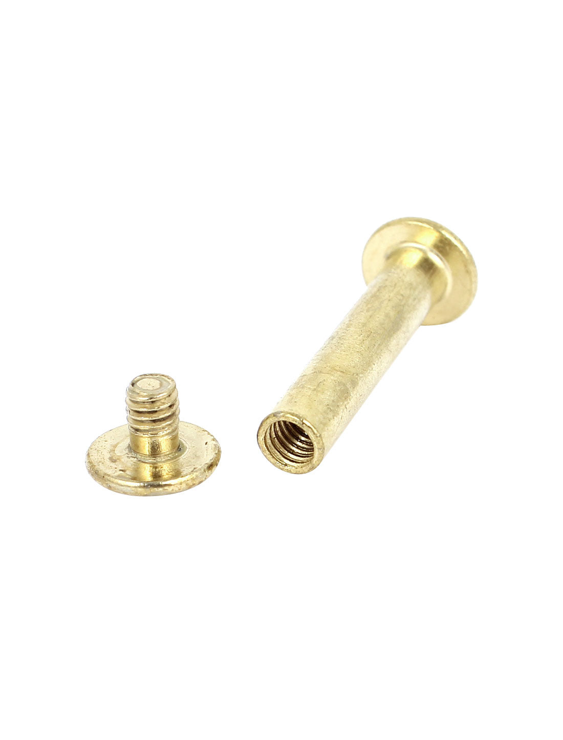 Harfington Brass Plated 5x25mm Binding Chicago Screw Post 20pcs for Leather Scrapbook