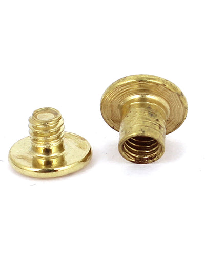 Harfington Brass Plated 5x6mm Binding Chicago Screw Post 30pcs for Album Leather Purse