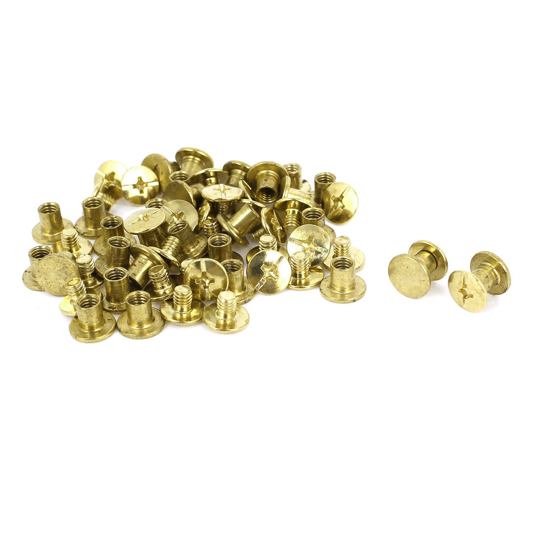 Harfington Brass Plated 5x6mm Binding Chicago Screw Post 30pcs for Album Leather Purse