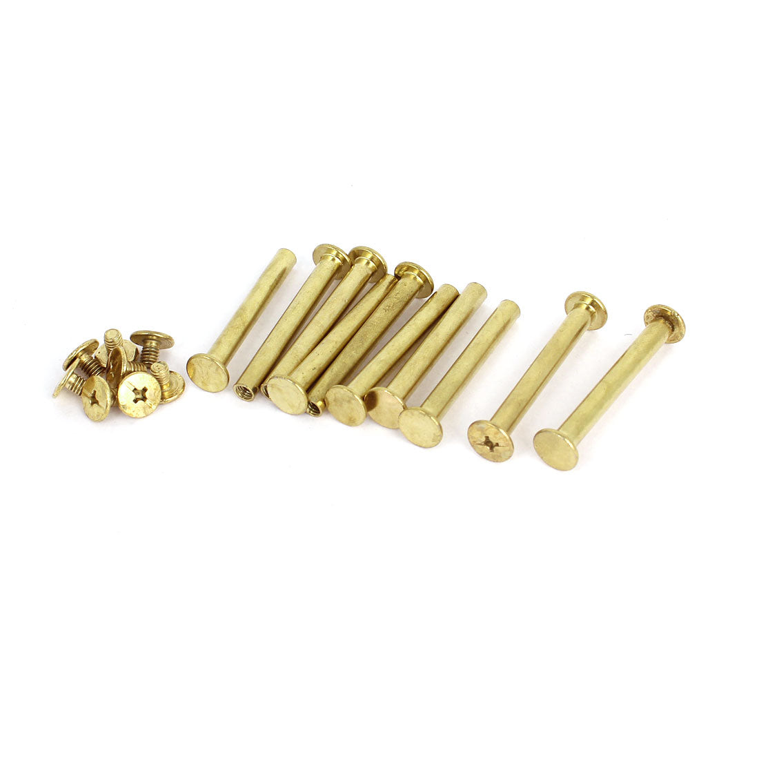 Harfington Brass Plated 5x40mm Binding Chicago Screw Post 10pcs for Leather Scrapbook