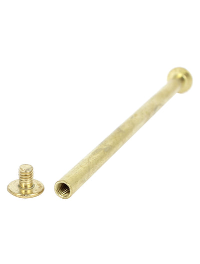 Harfington Brass Plated 5x90mm Binding Chicago Screw Post 12pcs for Leather Scrapbook